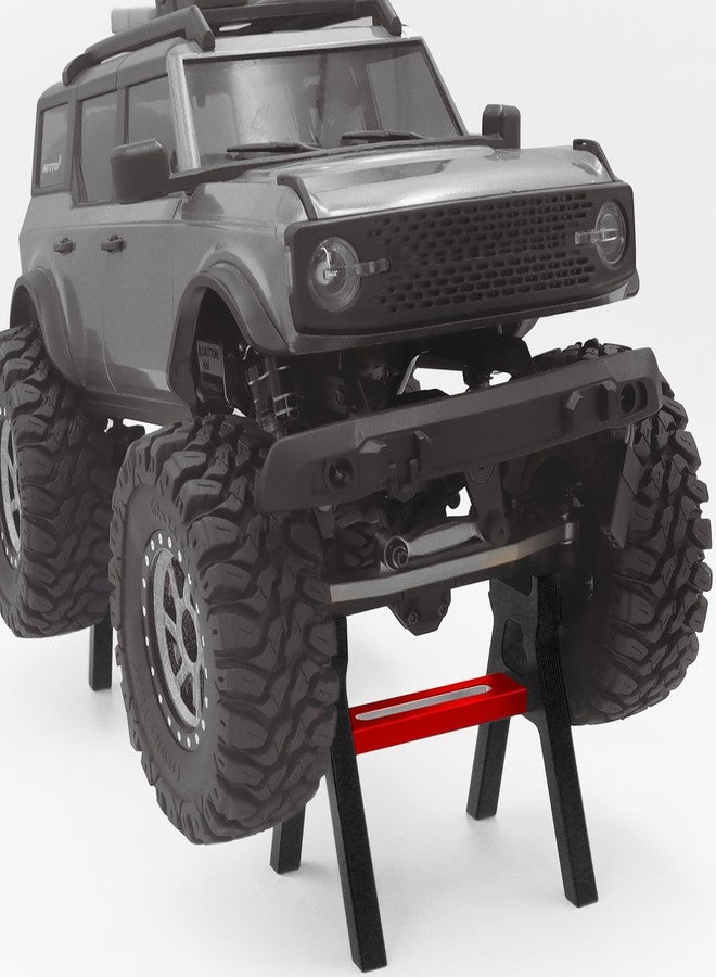 RCenjoy RC Car Stand Aluminum Alloy RC Car Static Display Stand RC Work Stand for 1/18 1/24 TRX4M FCX18 SCX24 FCX24 RC Car Upgrade Parts (Black) - Image 5